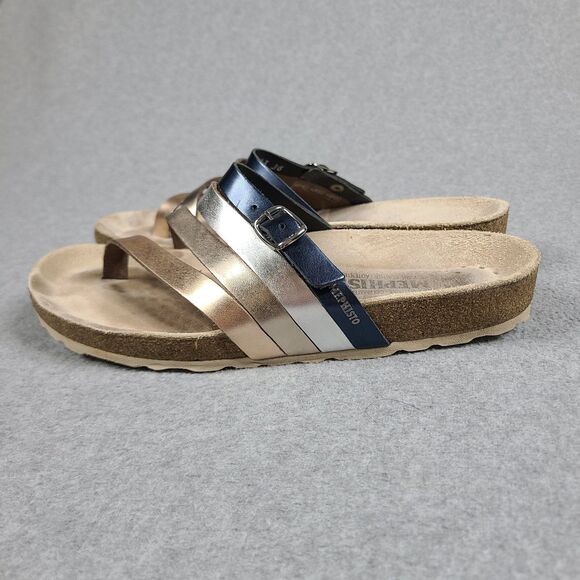 Mephisto Women’s Natty Slide Sandals Metallic Leather Sz 36 US 5.5 EUC - Picture 6 of 10
